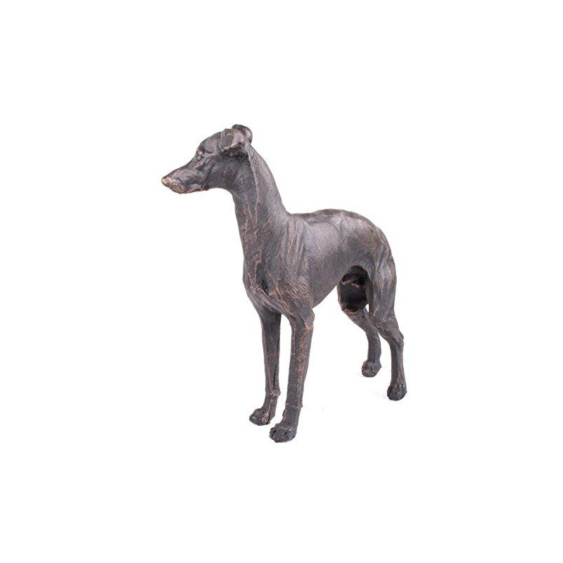 Large Greyhound Dog Painted Bronze Resin Sculpture - Pet Gifts