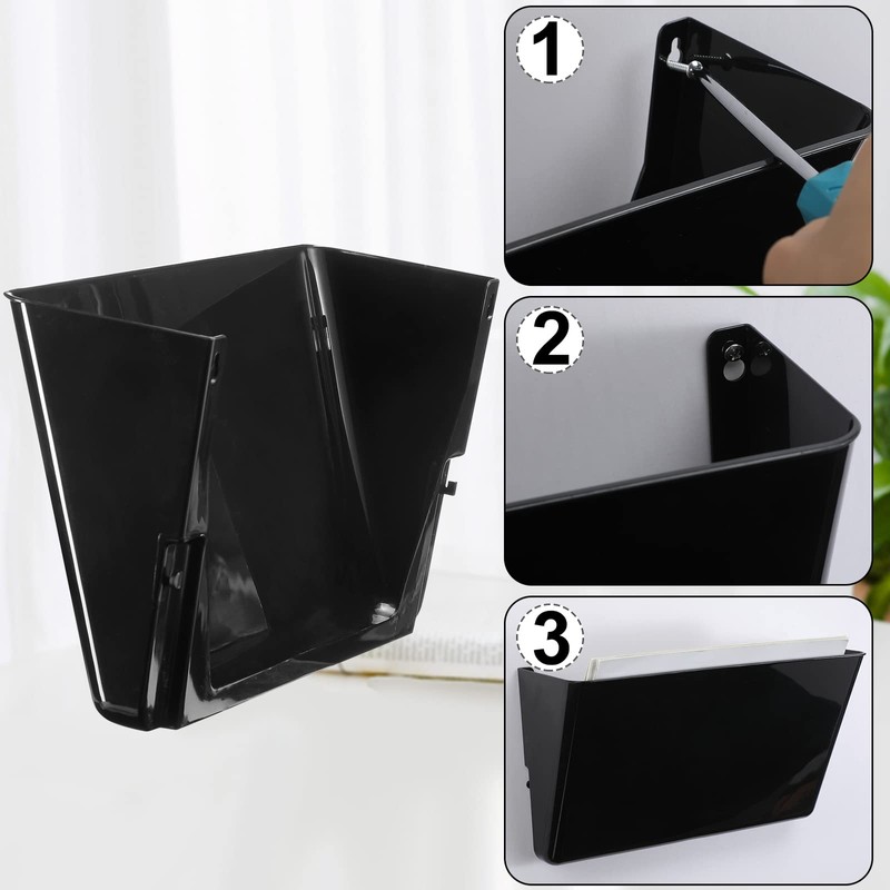 Colarr 8 Pcs Wall File Holder Organizer Plastic Wall Mount
