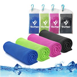 Cooling Towel,Vofler 4 Pack Cool Towels Microfiber Chilly Ice Cold Head Band Bandana Neck Wrap (40"x 12") for Athletes Men Women Youth Kids Dogs Yoga Outdoor Golf Running Hiking Sports Camping Travel