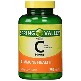 Spring Valley - Vitamin C with Rose Hips 500 mg, Twin Pack, 250 Tablets Each Bottle