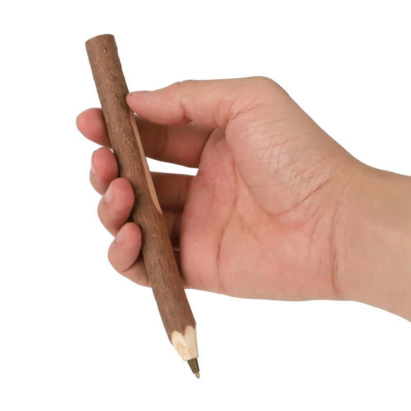 MultiBey 10 Pack Natural Wooden Ballpoint Pens, 6.7" Long Branch