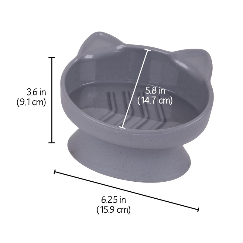 Kitty City Large Slow Eat Raised Cat Ear Bowls (Modern)