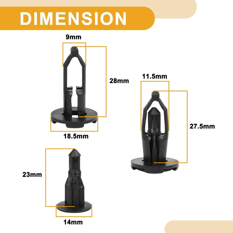 Partuto 30 Pcs Universal Plastic Rivet - Plastic Black