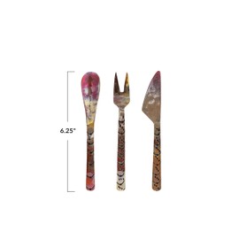 Creative Co-Op 3-Piece Hand-Forged Copper Appetizer Set, Burnt Finish