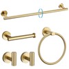 TURS Brushed Gold 5 Piece Bathroom Hardware Set, SUS304 Stainless
