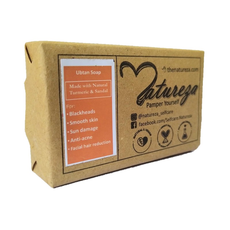 Natureza Organic Handmade Soap Ubtan Turmeric Sandalwood 90g