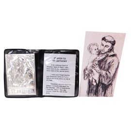 Westmon Works St Anthony Holy Card and Prayer Folder Set with Italian Saint Metal Image