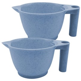 minkissy Hair Dye Mixing Bowl 2 Pack Portable Tint Bowl Set with Ergonomic Handle 6.69 X 3.54 X 3.14 in for Salon Home Dyeing Highlights Diy Hair Colo