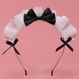 Lolita Headband Lace Bow Hair Band Maid Anime Cosplay Headwear for Women Girls, Ribbon Bowknot Fashion Headbands Cute Hair Band Party Hair Accessories