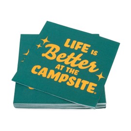 Camco Life is Better at the Campsite Paper Napkins |Dark Green | 6 1/2" x 6 1/2" | 30 count (53495)
