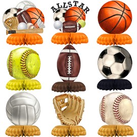 Sport Party Decorations - Sport Honeycomb Centerpieces for Kids' Sport Birthday and Baby Shower Table Decor
