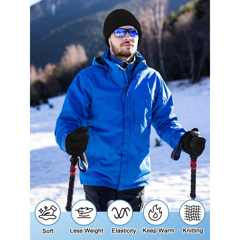 Cuffbow 5 Pcs Winter Beanie Hat Socks Wallet Touchscreen Gloves