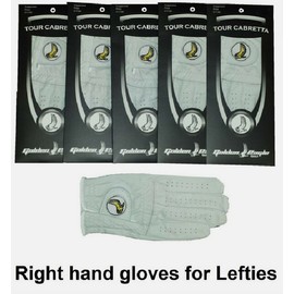 Golden Eagle Golf 5 Pack Men's Right Small 100% Cabretta Leather Golden Eagle Golf Glove
