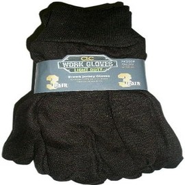 Custom Leathercraft PK2008 - Guantes de punto marrón, 100% algodón, talla única, paquete de 3