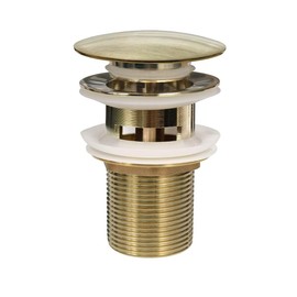 Brass Freestanding Tub Drain, Pop Up Freestanding Tub Drain Plug, Fits Most Freestanding Tub Drain Kits (Brushed Gold)