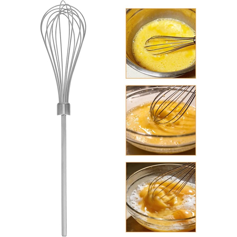 USHOBE Batidor de Huevos y Harina de Acero Inoxidable para