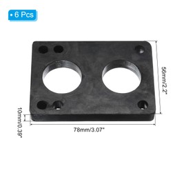 PATIKIL 10mm / 3/8" Skateboard Riser Pads, 6 Pack Rubber Angled Wedge Shock Pads for Skateboard Truck Cruiser, Black