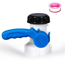 IBC - Válvula de mano, adaptador de asas IBC de rosca gruesa de 2.95 pulgadas, DN50 de 2.953 in, repuesto de conector de válvula de mariposa de drenaje (válvulas de mariposa integradas, DN50)