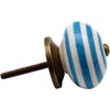 Nicola Spring Ceramic Cupboard Drawer Handle Knobs - Stripe Design