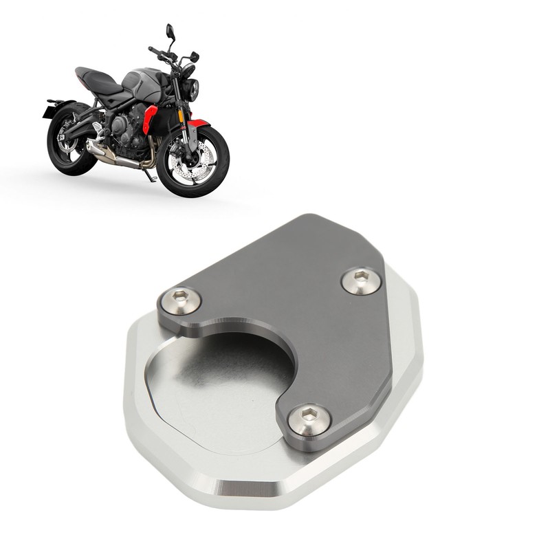 Motorcycle Side Stand Extension Plate Aluminum Alloy Gray Rustproof Replacement