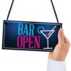 RED OCEAN Bar Open Sign NEON EFFECT Home Bar Man