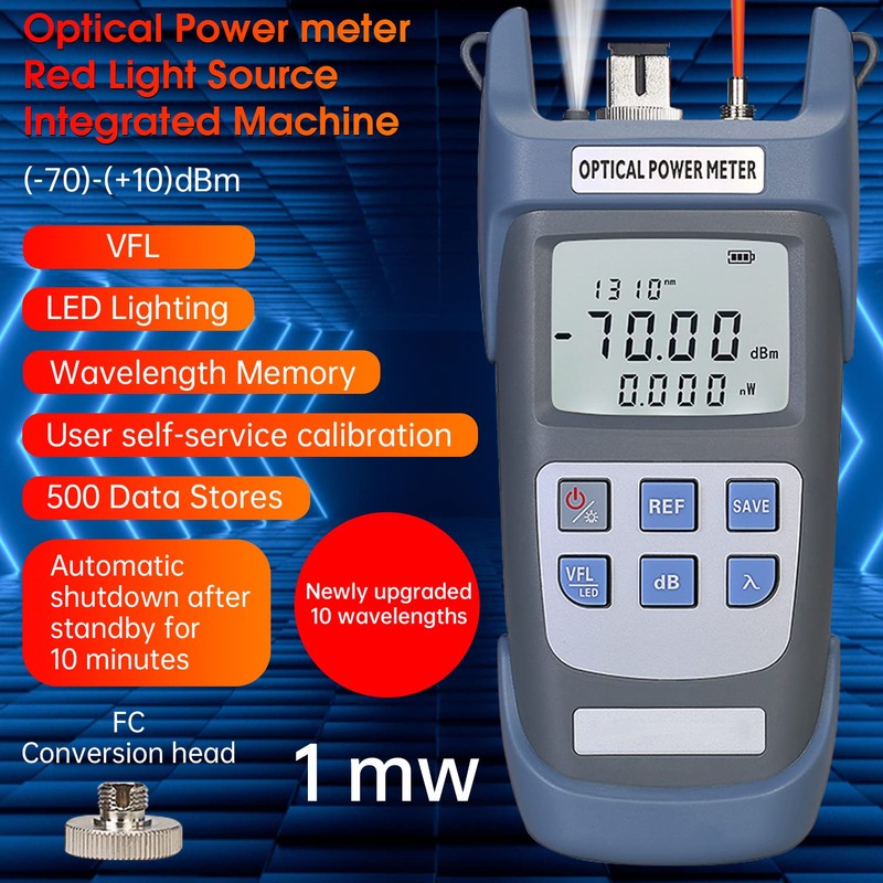 Duogalia Fiber Optical Power Meter with 1mW Light Source SC