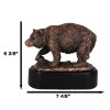 Walking Bear Statue - Bronze Electroplated 7"L Figurine Wild Life