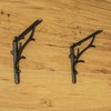 Set of 2 Rustic Brown Cast Iron Deer Antler Wall