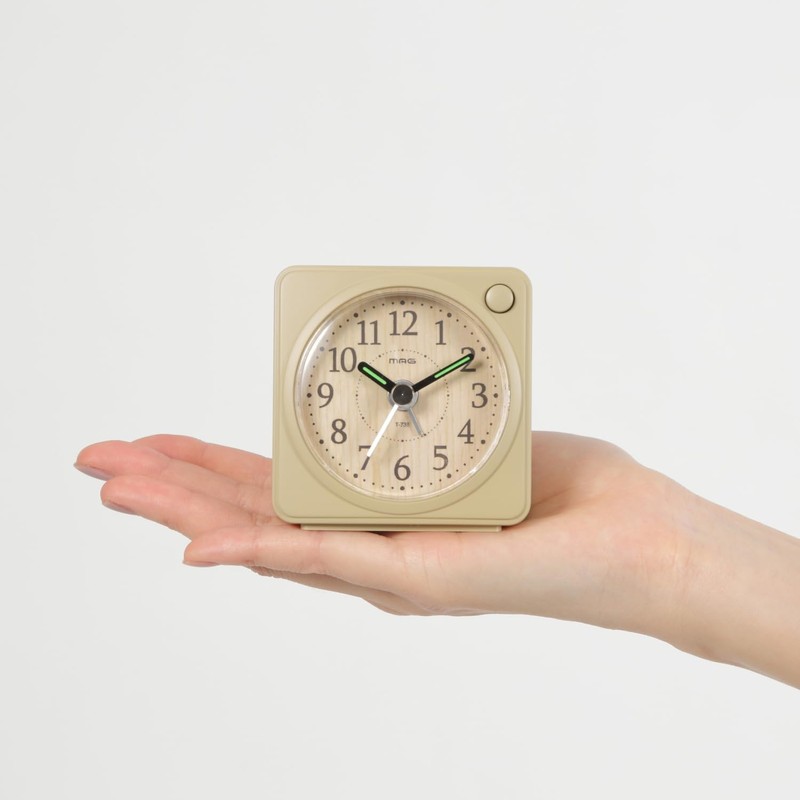MAG T-736N-Z Alarm Clock, Analog, Natural, Mini, Silent, Continuous Second