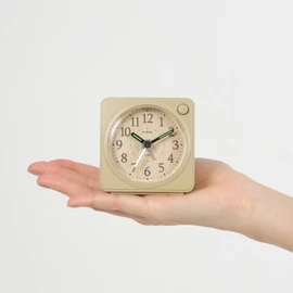 MAG T-736N-Z Alarm Clock, Analog, Natural, Mini, Silent, Continuous Second Hand, Snooze Function, Light Included