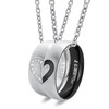 Skcess Couple Necklace Stainless Steel Couple Necklace Heart Pendant 6