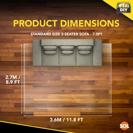 SOL 6pk Extra Large Dust Sheets - 3.6x2.7m Heavy Duty Plastic Sheeting for Decorating, Furniture Protection & Painting, Thick Plastic Dust Sheet Covers, Durable Plastic Covers