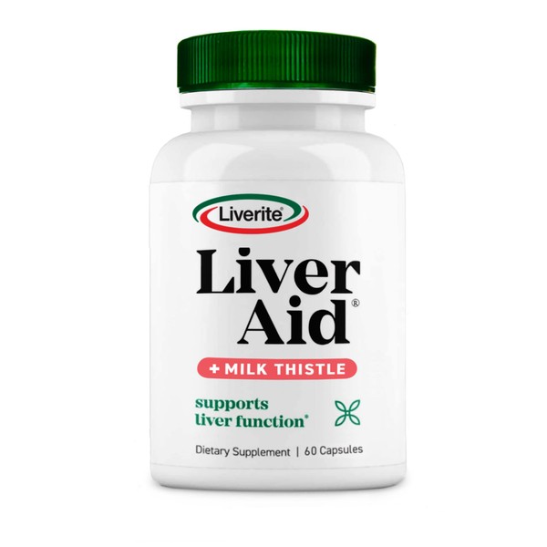 LIVERITE LIVER AID with Milk Thistle 60 Capsules, Liver Support, Liver Cleanse, Liver Care, Liver Function, Energy