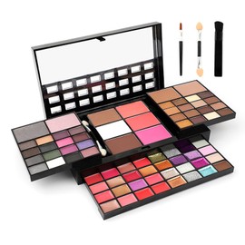72 Farben Gesichts Makeup Set mit Brauenpinsel, Frauen Makeup Palette mit Lidschatten, Rouge, Kontur, Lip Gloss, Concealer, Highlighter