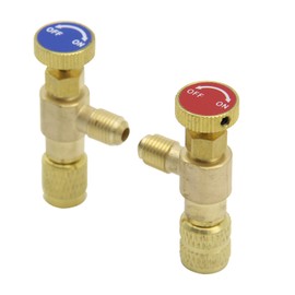 R12 R410 Refrigerant Charging Valve, R12 R22 Refrigerant Charging Valve 1/4in Male to 1/4in Female, R410 1/4in Male to 5/16in Female, Liquid Safety Adapter Flow Control Ball Valve (2Pcs)