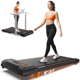 LIVIVOX LV 4-in-1 Under Desk Treadmill with Incline, Portable Compact Walking Pad for Home and Office,    Fitness Equipment - Color: BLACK