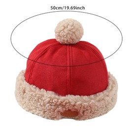 Perfeclan Baby Winter Hat Ear Protection New Year Decor Gift Landlord Hat for Boys Girls Red