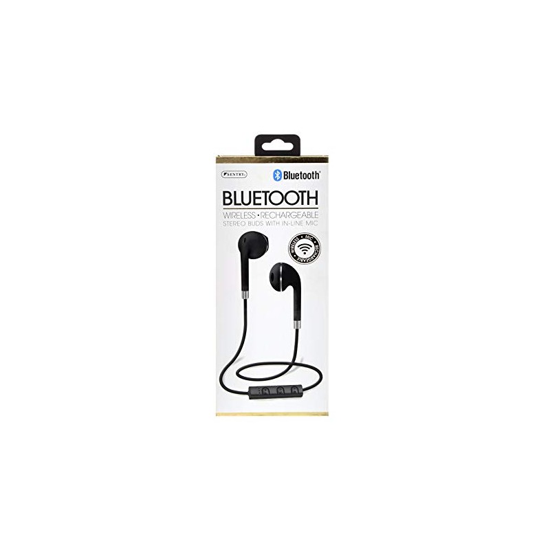 SENTRY Industries Inc. BT876 Bluetooth Stereo Earbuds with Microphone Black