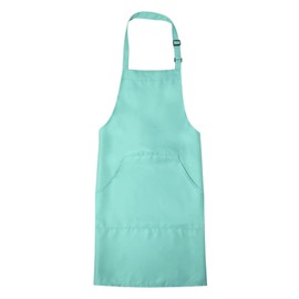 HARFINGTON Kitchen Cooking Aprons 82x68cm Adjustable Bib Waterproof Long Ties Chef Apron with 2 Pockets for Men Women Chef, Light Blue