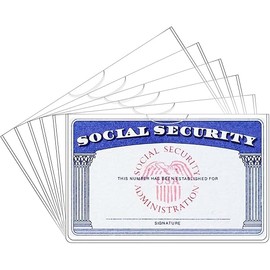 6 Pack Card Protector Social Security, Medicare, Credit & Driver's License Sleeve 3.8x2.32in