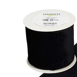 FloristryWarehouse Black Christmas Velvet Fabric Ribbon 100mm (4") Wide on 8m roll Wired Edge