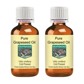 Devprayag Pure Grapeseed Oil (Vitis vinifera) Natural Therapeutic Grade Cold Pressed (Pack of Two) 100ml x 2 (6.76 oz)