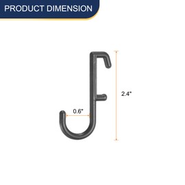 sourcing map 16pcs Pegboard J Hooks 1/4" J Style Pegboard Hook Accessories Assortment for Hanging Storage Jewelry Key, Black