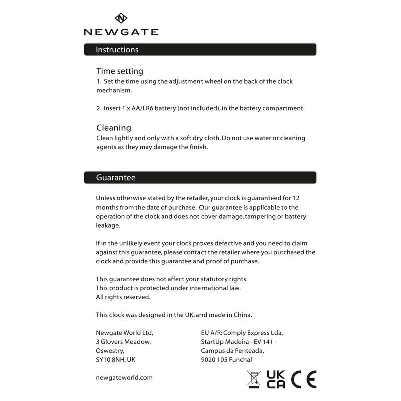 NEWGATE ® Brooklyn Alarm Clock | Rectangular Design | Lemon