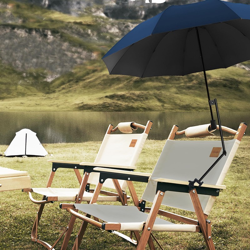 UPF 50+ Beach Umbrella with Adjustable Universal Clamp
