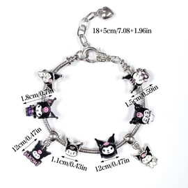 PQKL-Party Kuromi Bracciale Bambina - Pendente Regolabile Amicizia Sanrio Gioielli per Fans