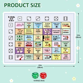Fofeadm Drinking Games for Adults, Rubber Mat Drinking Board Game, Funny Party Interactive Drinking Games for Game Night, Birthday, Family Play or Any Occasion, Age 21+