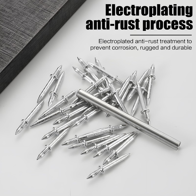 Foyscr 100 Pcs Double Head Skirting Board Nails, Seamless Invisible