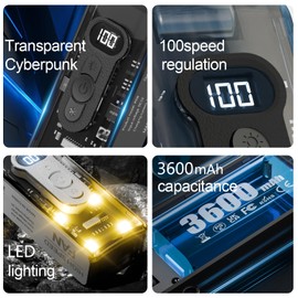 BATULU Portable Handheld Fan, 3600mah Handheld Turbo Fan,With 5 Speeds, With Cold Compress,Led Emergency,Ideal For Home, Office, Business Travel, Hiking,Pink Personal Fans Portable Rechargeable