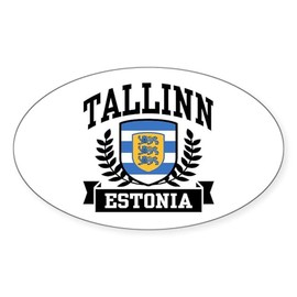 CafePress Tallinn Estonia Oval Car Bumper Sticker